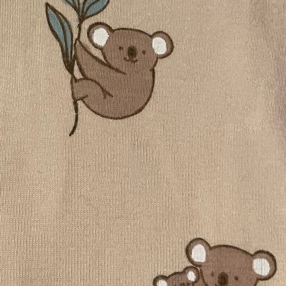 CARTERS Tan Koala Bear Print Footie One Piece Sleeper. - Picture 4 of 5